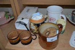 Group of 19th Century pottery including small Doulton Lambeth tankard and other items