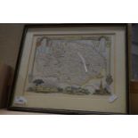 Framed map of Norfolk