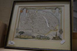 Framed map of Norfolk