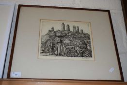 Print by Daniel Brown of a Medieval scene