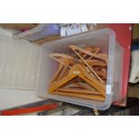 Box of various assorted coat hangers