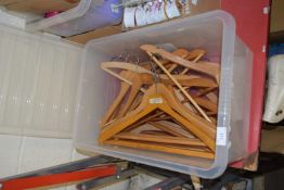 Box of various assorted coat hangers