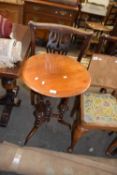 Late 19th Century circular top occasional table supported on three pedestals