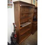 Modern pine bookcase cabinet, 112cm wide