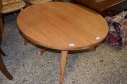 Retro teak finish coffee table, 91cm diameter