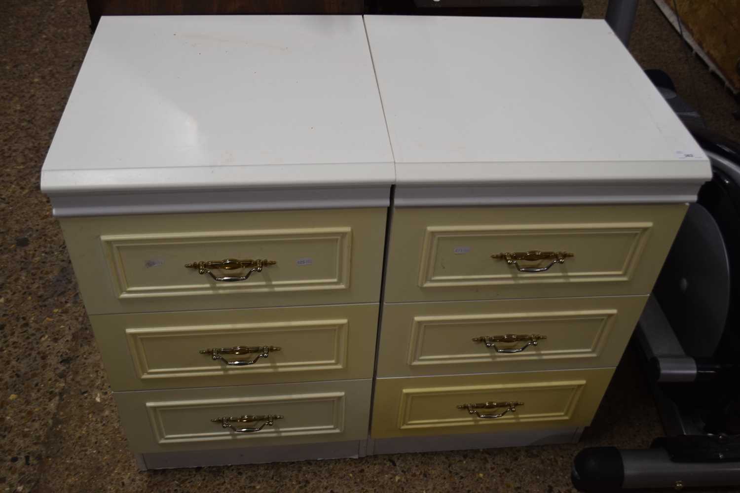 Modern white six drawer chest