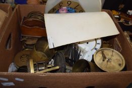 Large box of assorted clock parts