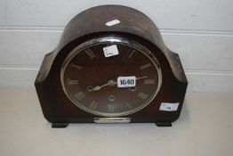 Early 20th Century oak cased mantel clock with presentation plaque