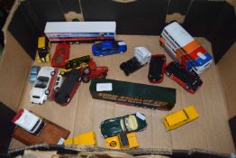 Box of toy vehicles