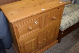 Modern pine two door two drawer side cabinet