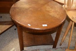Oak veneered circular top coffee table