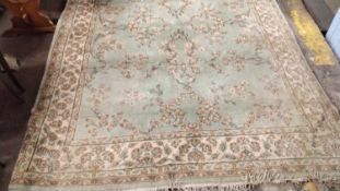 Floral patterned rug 202 cm x 275 cm Overall quite worn/dirty condition