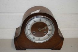 Oak cased dome top mantel clock