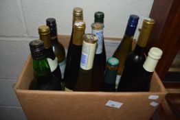 Box of various assorted wine
