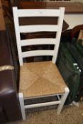 Rush seated ladder back chair