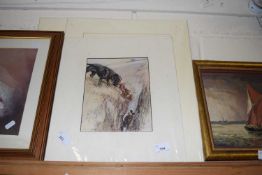 Group of three mounted prints