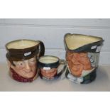 Three Royal Doulton character jugs