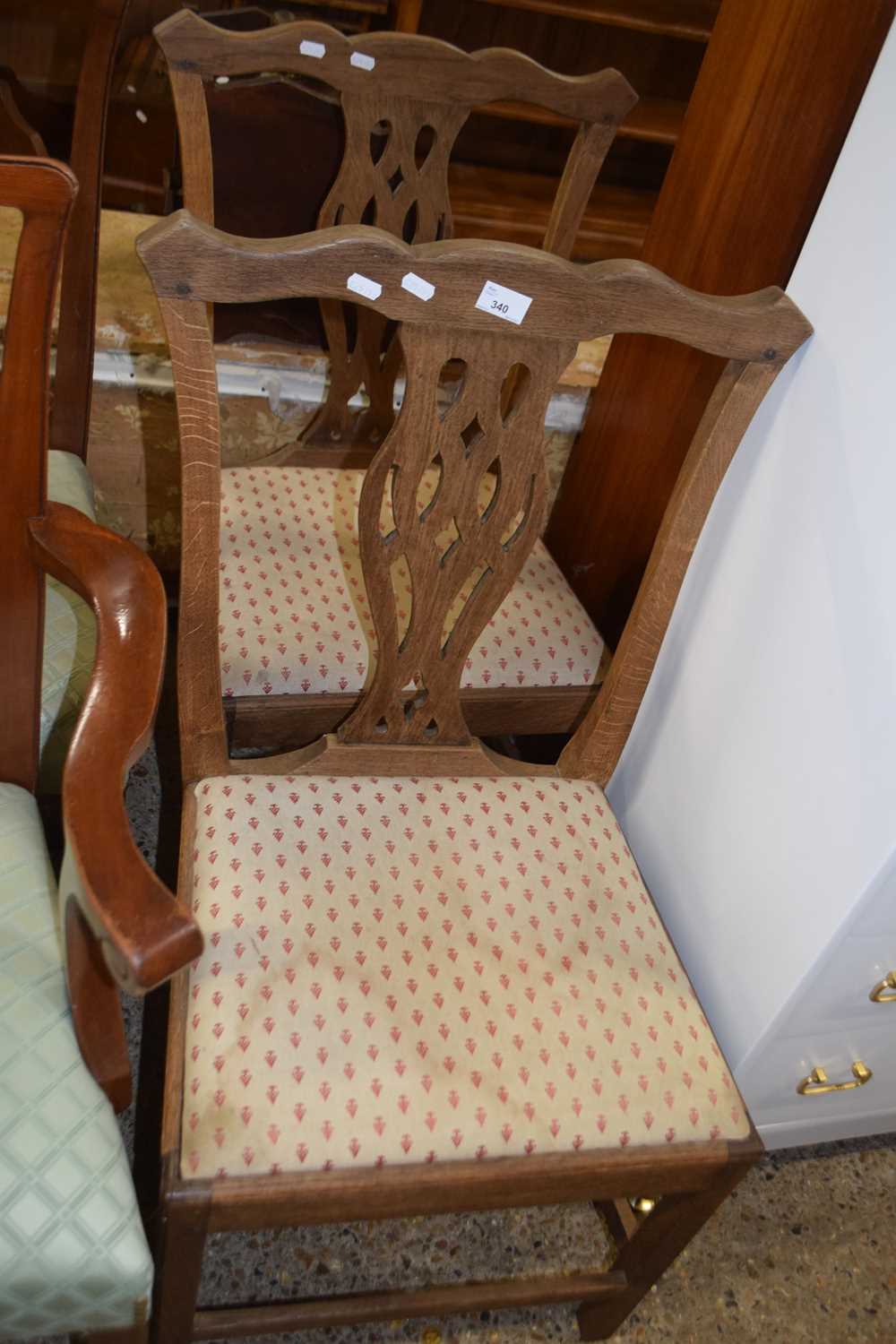 Pair of 19th Century oak dining chairs
