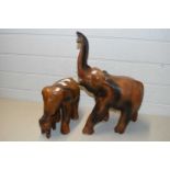 Two model elephants