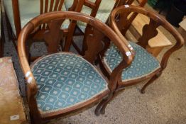 Pair of early 20th Century bow back armchairs