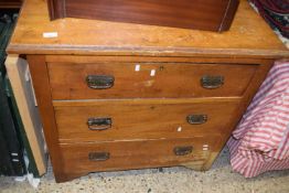 Late Victorian American walnut three drawer chest