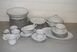 Quantity of modern Bohemian silver rimmed dinner wares