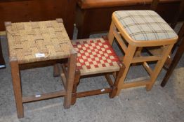 Three various assorted stools