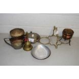 Mixed Lot: Silver plated wares, small brass bell etc