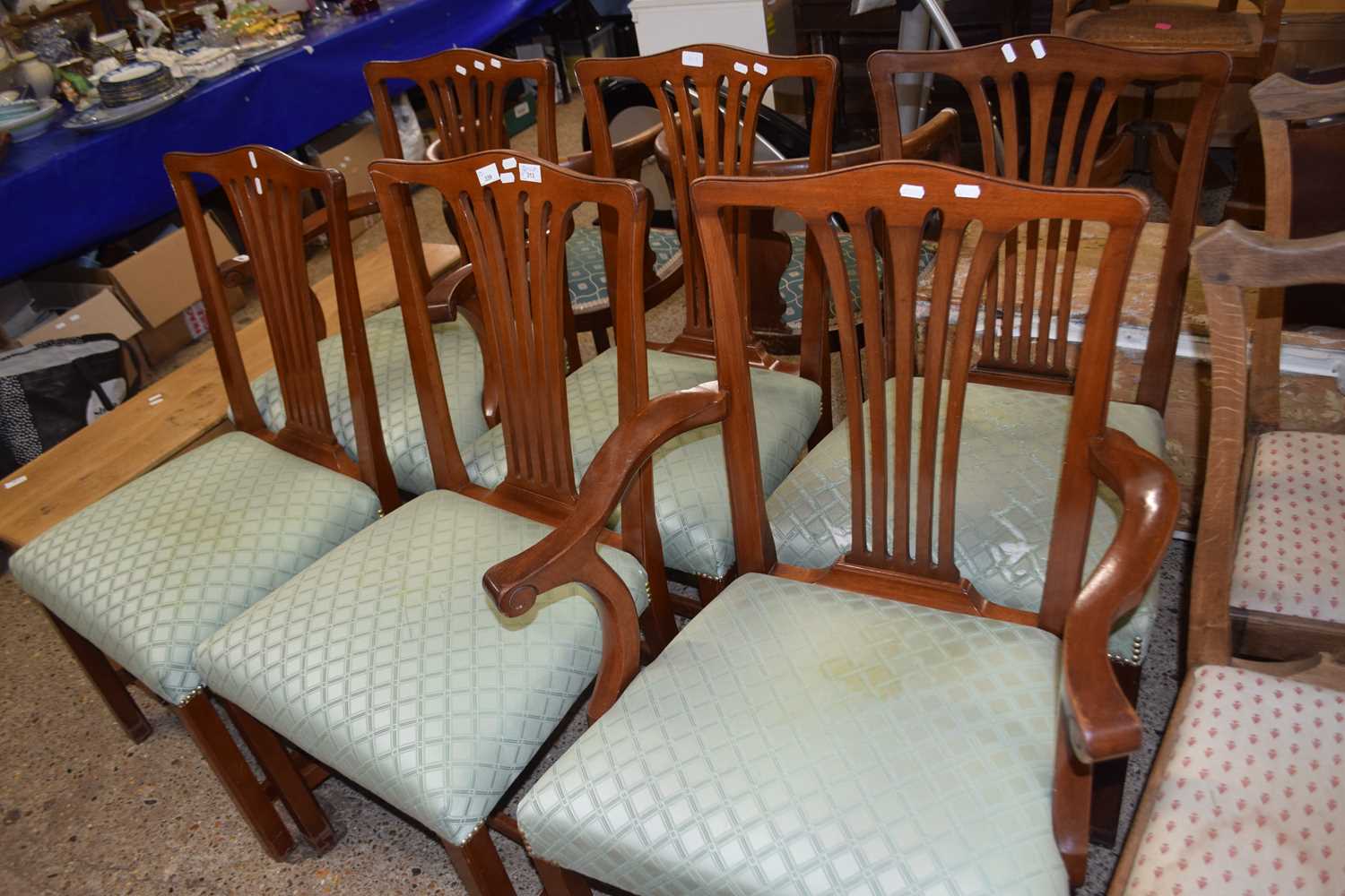 Set of six reproduction dining chairs