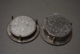 Quantity of silver plated coasters