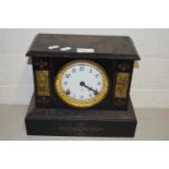 Black slate cased mantel clock