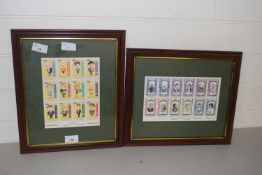 Two framed sheets of Coronation Street stamps