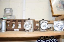 Mixed Lot: Vintage lantern's and a vintage iron bike shelf