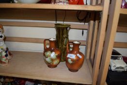 Mixed lot comprising a Sadler vase together with a further pair of floral decorated vases (3)