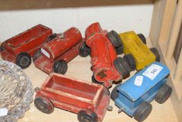 Child's wooden pull along toy train