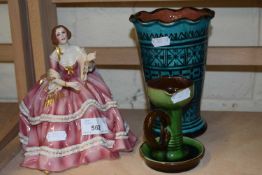 Mixed Lot: Franklin Mint Royal Academy of music figurine together with a further candlestick and a