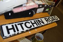 Modern road sign marked 'Hitchin Road'