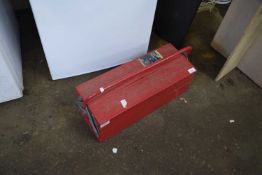 Red metal tool box