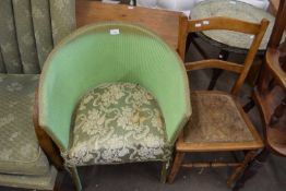 Lloyd Loom style chair plus a further bedroom chair (2)