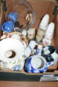 Box of various assorted ornaments, ceramics etc