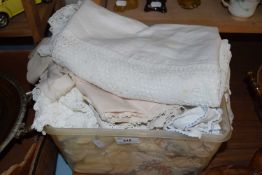 Box of various assorted linen