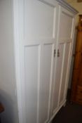 White painted two door wardrobe