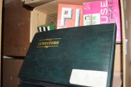 Box mixed items to include albums of cigarette and tea cards, various games etc