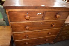 Victorian mahogany five drawer chest