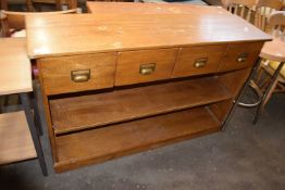 Light oak side cabinet with four drawers