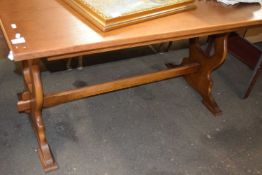 Modern oak finish refectory table