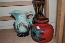 Mixed Lot: West German pottery vases and a further jug (3)