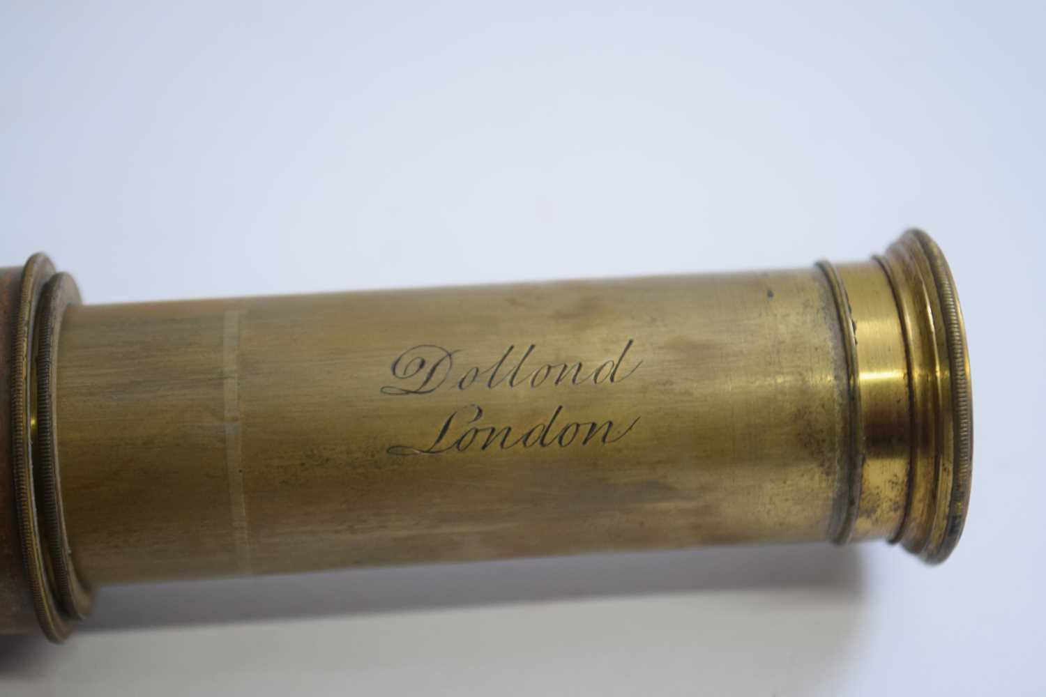 Three section 19th Century telescope marked Dollond, London - Image 2 of 3