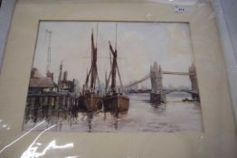 Sydney Foley - Thames View, watercolour, unframed