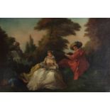 Manner of Nicholas Lancret (French,1690-1743), 'The Music Lesson', oil on canvas, 34x51ins, framed.
